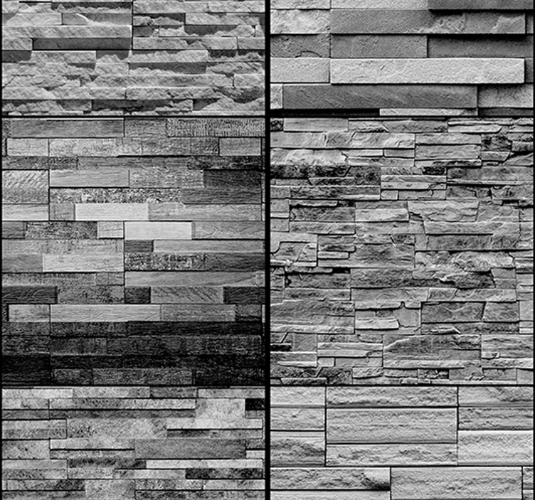 Papier peint pierre grise - TenStickers