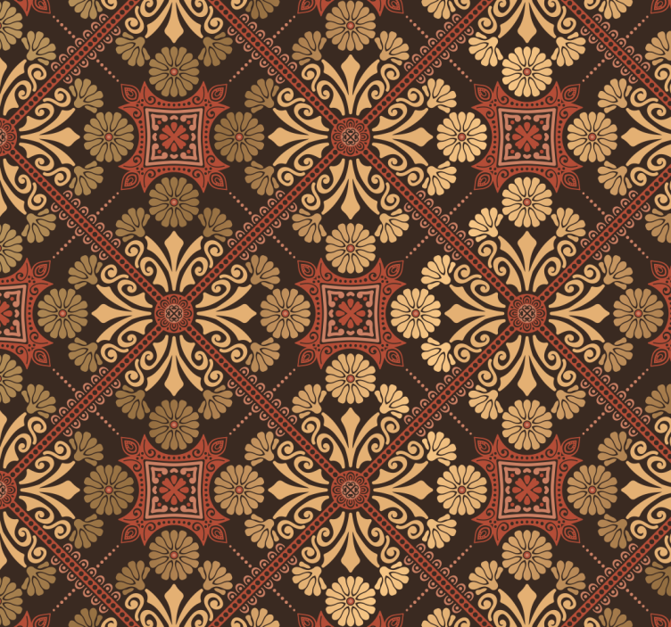 Papier peint ornemental carrelage complexe - TenStickers