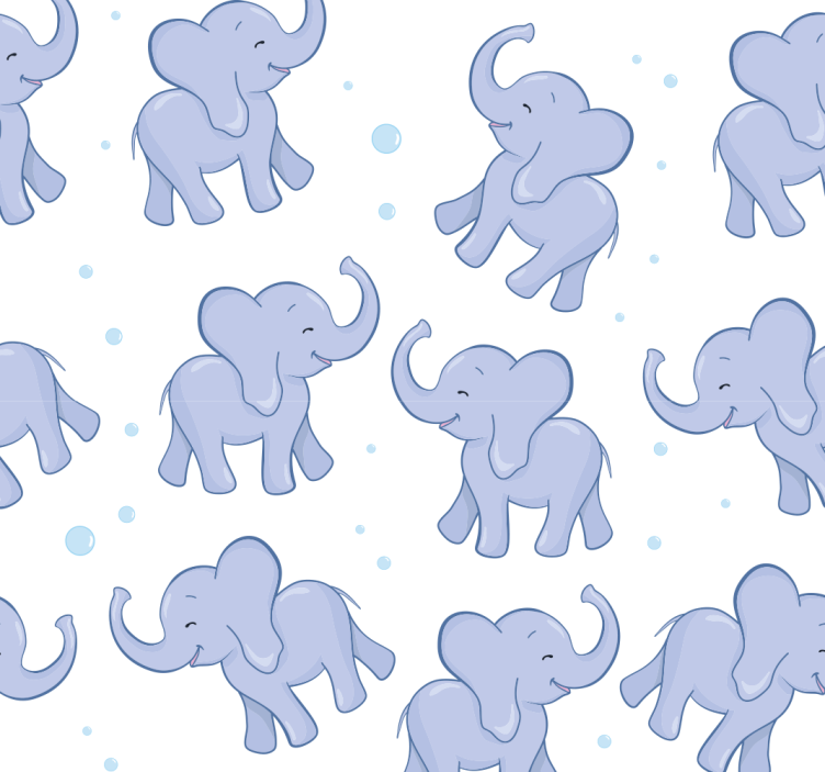 Papier peint éléphants motif enfantin - TenStickers