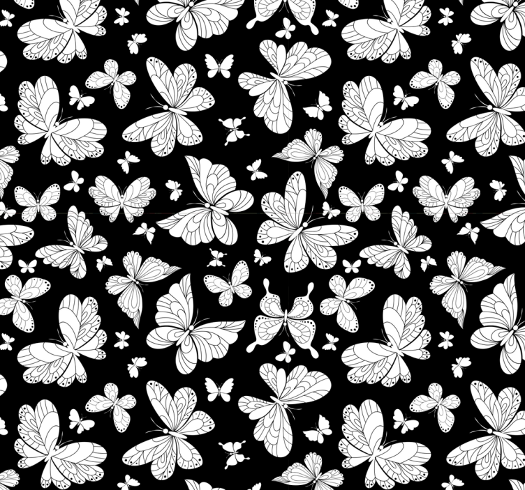 Papier peint papillon Papillons noirs - TenStickers