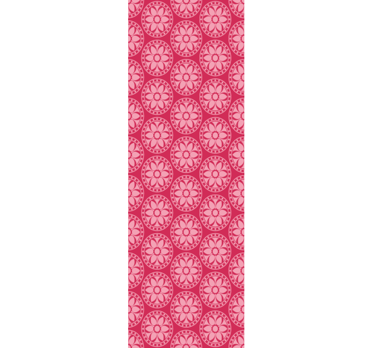 Papier peint rose motif floral géométrique - TenStickers