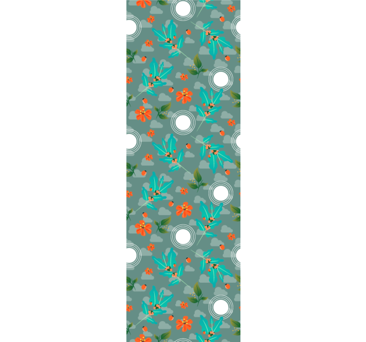 Papier peint salle à manger floral géométrique - TenStickers