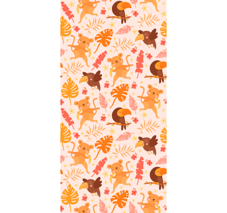 Papier peint animaux faune ludique de la jungle - TenStickers