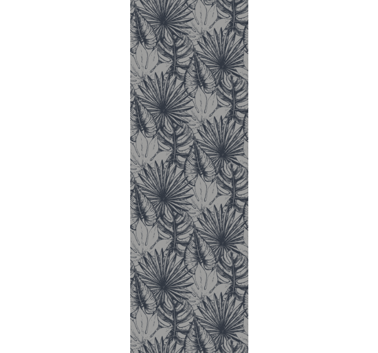 Papier peint salon motif tropical gris - TenStickers