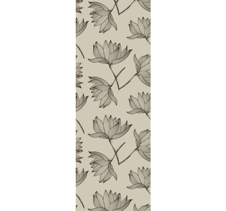 Papier peint floral motif style linéaire - TenStickers
