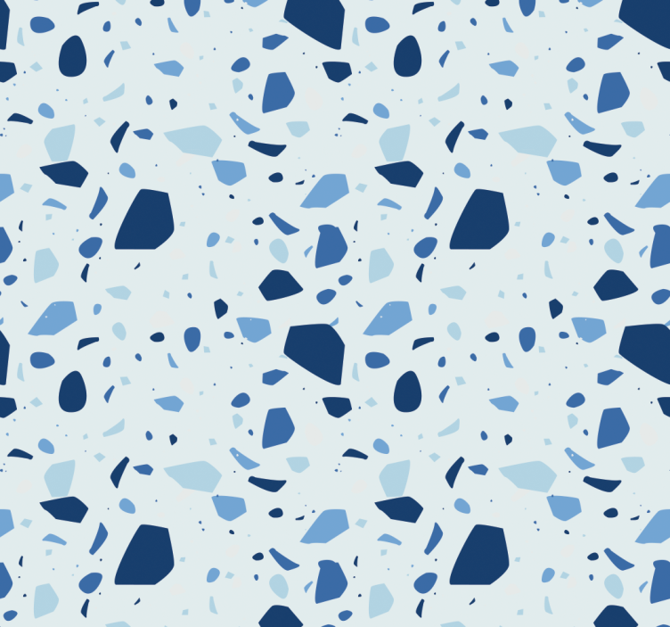 Papier peint salle de bain imitation pierre terrazzo bleu - TenStickers