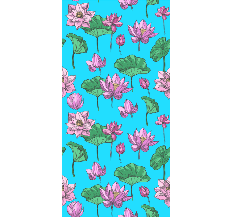 Papier peint floral exposition de fleurs de lotus - TenStickers