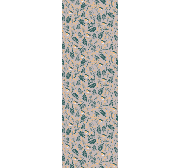 Papier peint nature motif de feuillage d'oiseaux - TenStickers