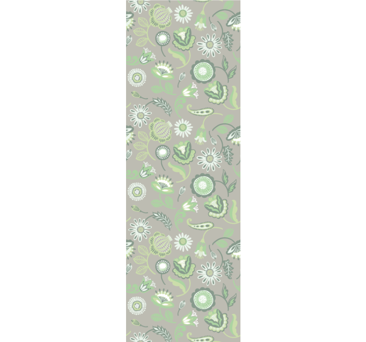 Papier peint fleuri motif de verdure florale - TenStickers