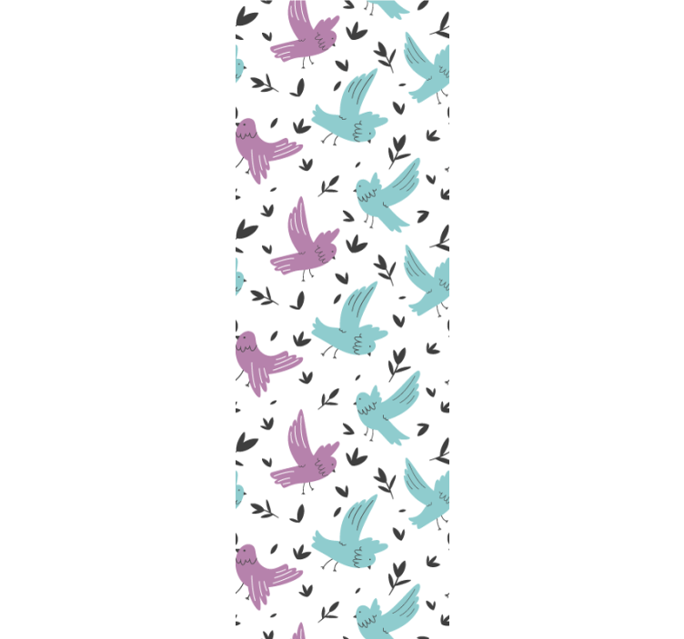 Papier peint animaux motif d'oiseau pastel - TenStickers