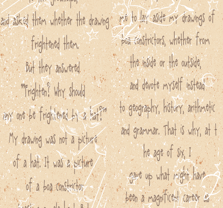 Papier peint beige - le petit prince art voyage spirituel - TenStickers