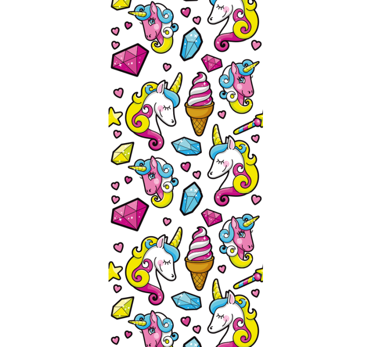 Papier peint chambre enfant motif fantaisie licorne - TenStickers