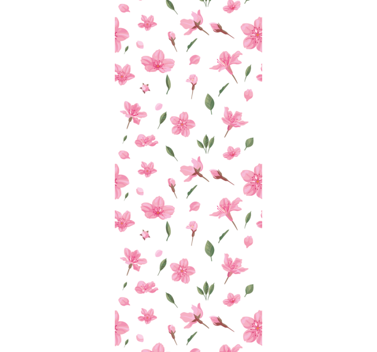 Papier peint floral motif de fleurs roses - TenStickers