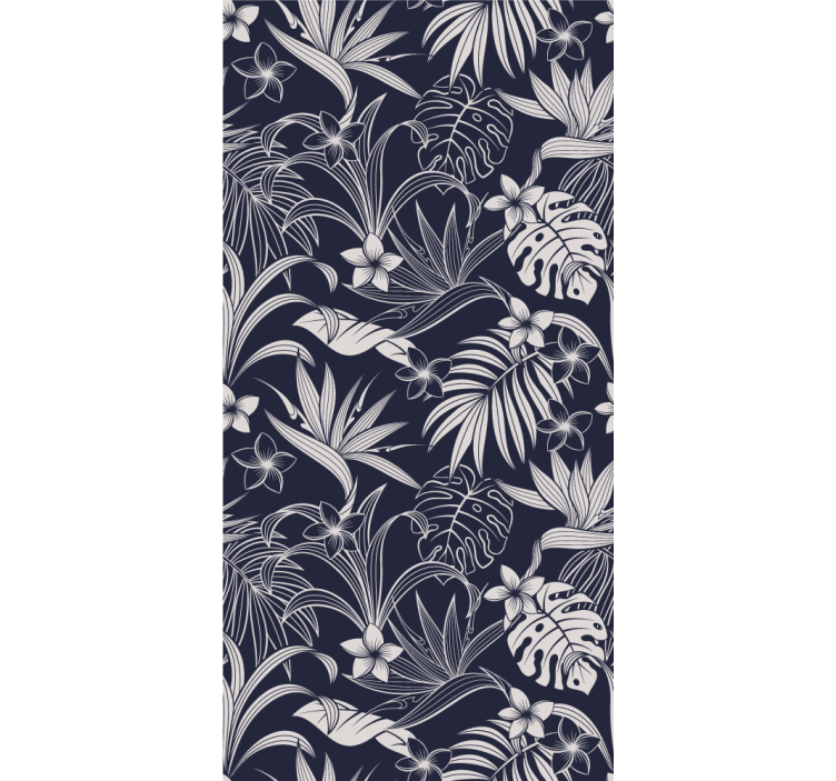 Papier peint floral motif fleuri tropical - TenStickers