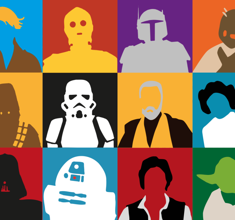 Papier peint art silhouettes emblématiques - TenStickers