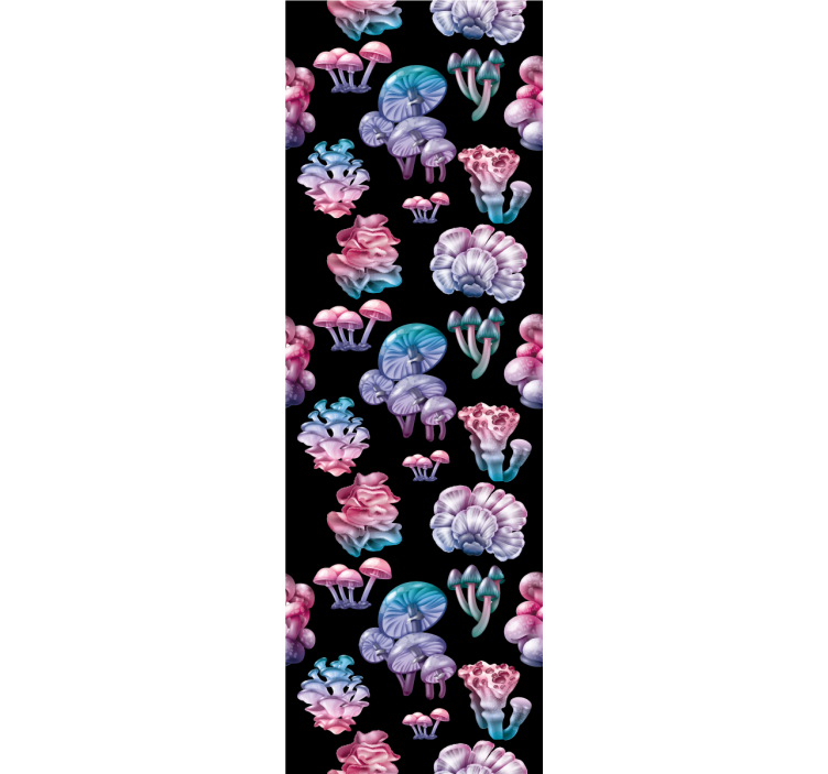 Papier peint art fantaisie de champignon floral - TenStickers
