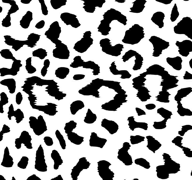 Papier peint léopards motif à pois noir et blanc - TenStickers