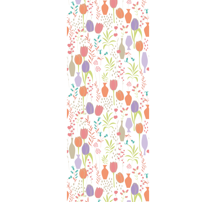 Papier peint floral motifs floraux stylisés - TenStickers