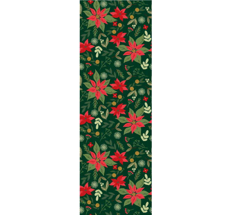 Papier peint Noël motif floral festif - TenStickers