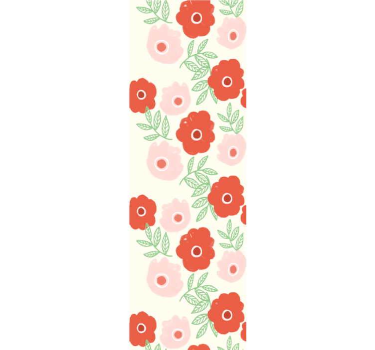 Papier peint floral floraison rose et rouge - TenStickers