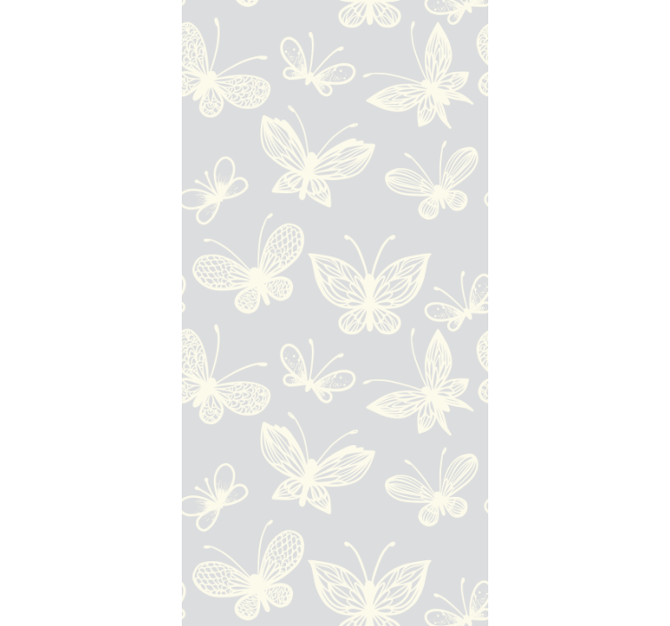Papier peint papillons motif enfant rose et blanc - TenStickers
