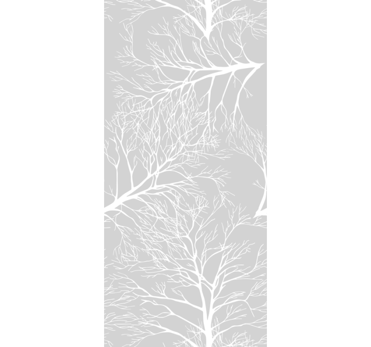 Papier peint arbres motif de branches grises - TenStickers