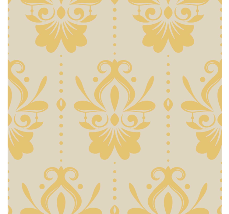 Papier peint baroque jaune crème - TenStickers