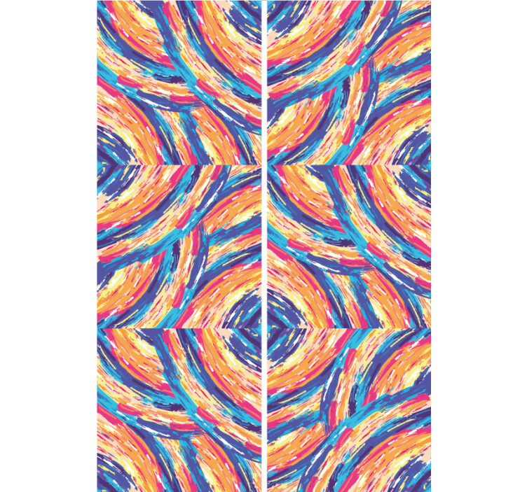 Papier peint abstrait coups de pinceau vibrants - TenStickers