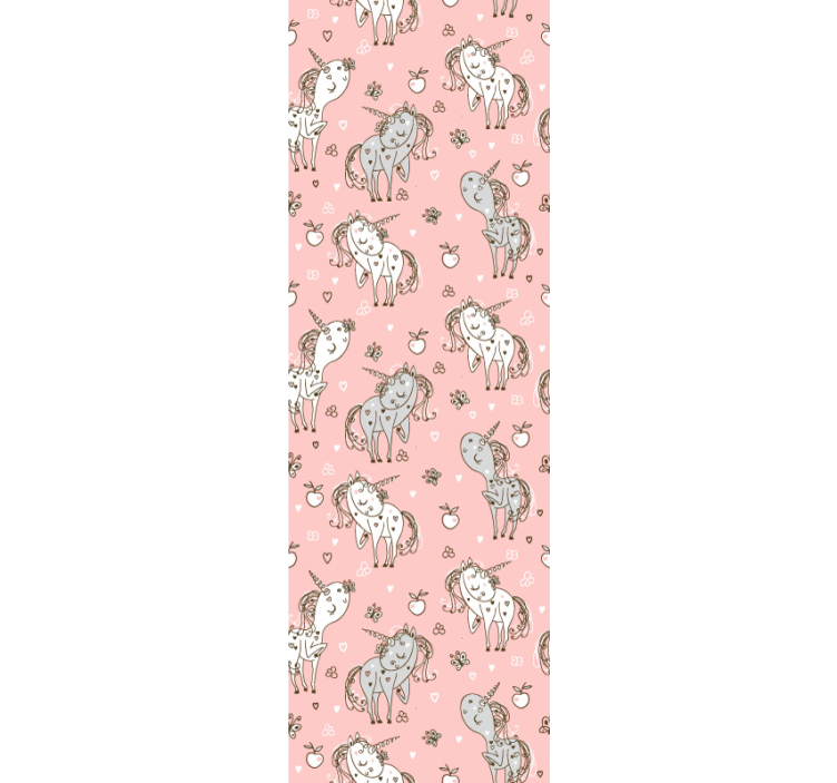 Papier peint animaux motif licorne rose - TenStickers