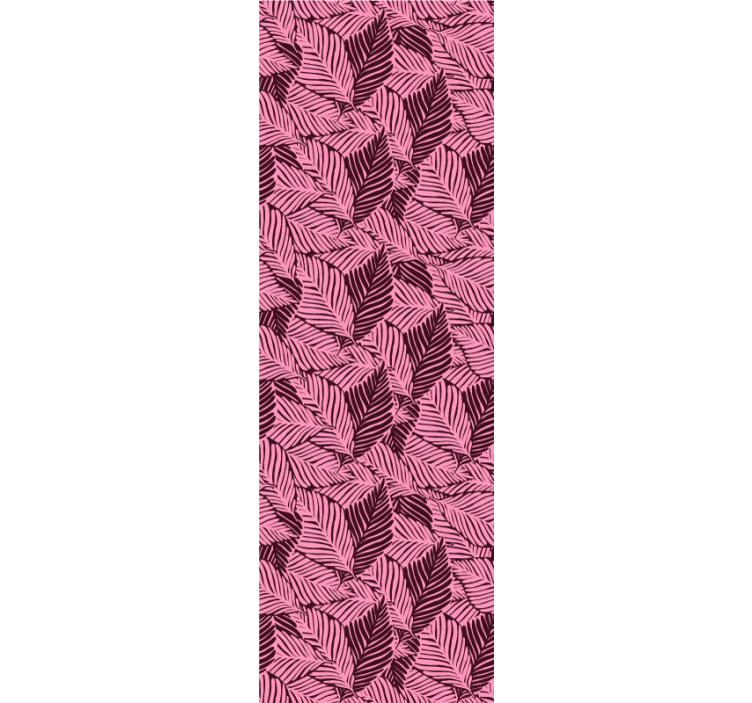 Papier peint feuillage motif feuillage rose - TenStickers