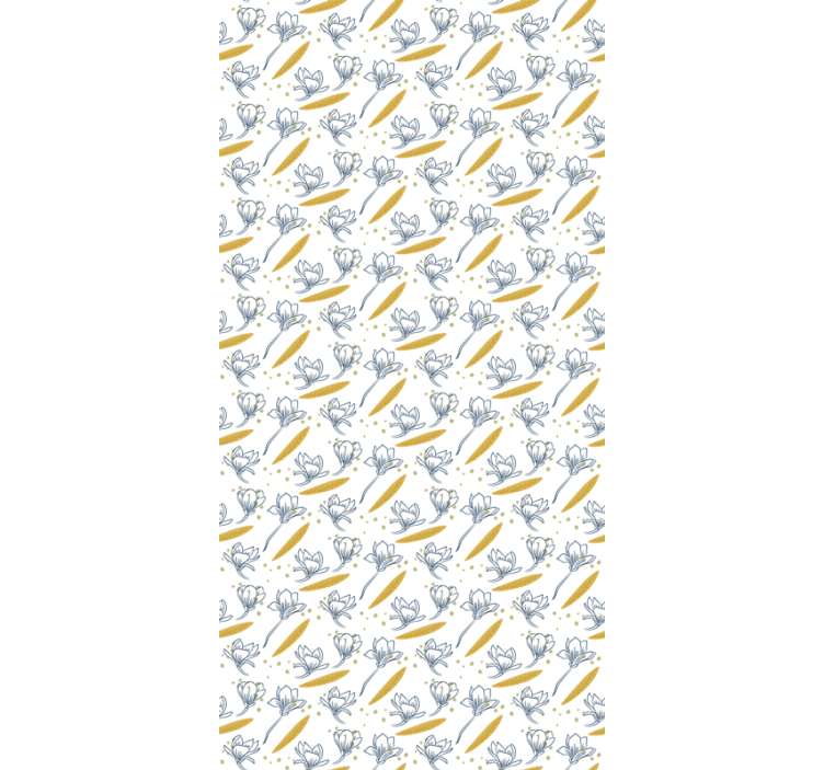 Papier peint feuillage fleurs et feuilles volantes - TenStickers