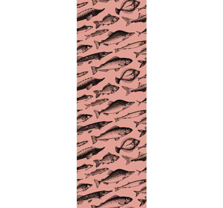 Papier peint poissons motif poisson rose - TenStickers