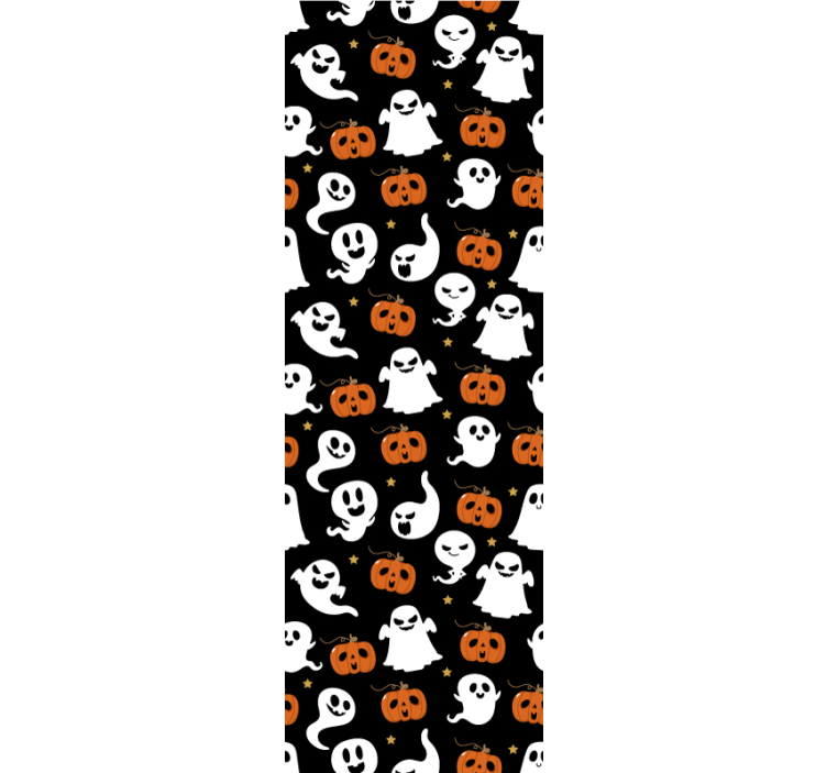 Papier peint halloween motif de citrouille fantomatique - TenStickers