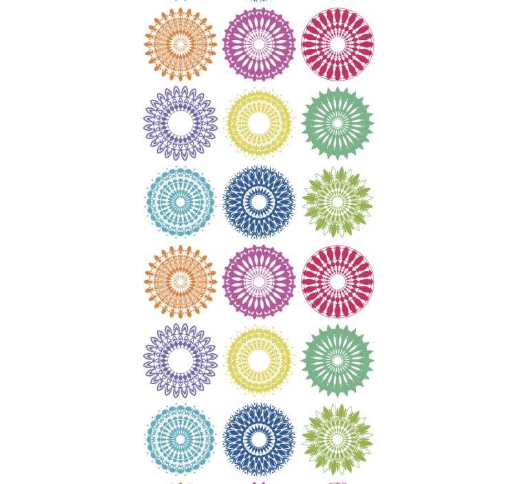 Papier peint fleuri cercles floraux colorés - TenStickers