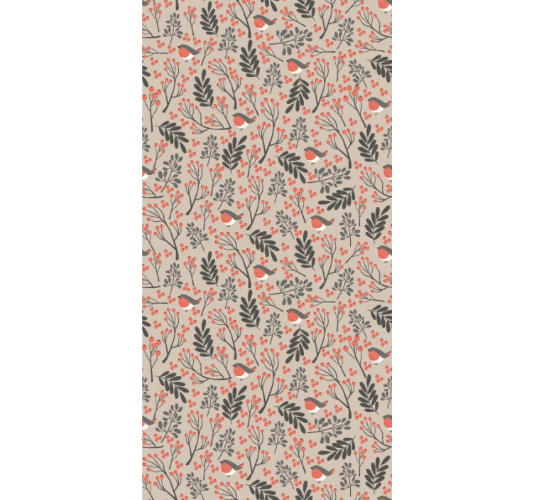 Papier peint salon oiseaux et fleurs - TenStickers