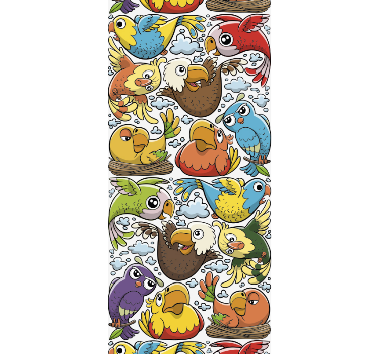 Papier peint oiseaux motif de perroquet ludique - TenStickers