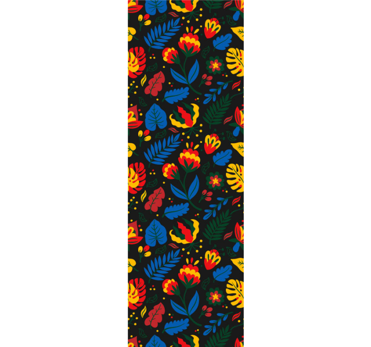 Papier peint ornemental motif de feuilles florales - TenStickers