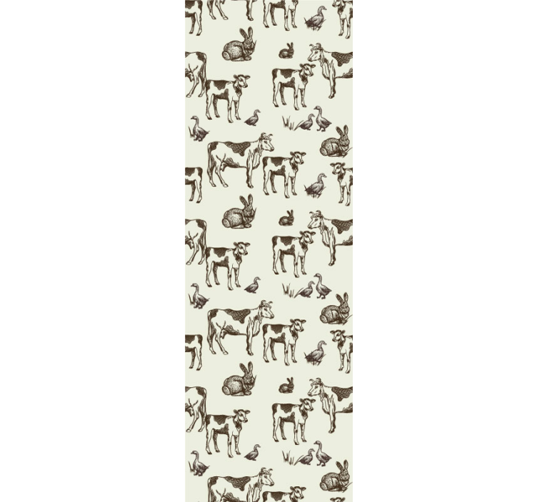 Papier peint animaux croquis d'animaux de ferme - TenStickers
