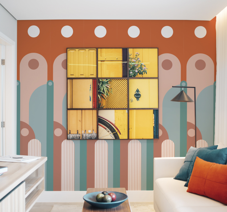Papier peint motif formes colorées - TenStickers
