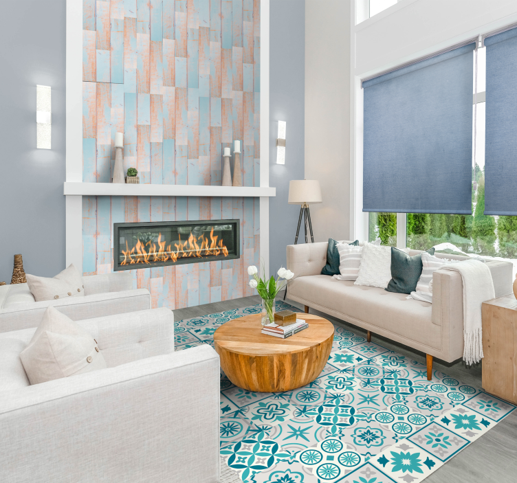 Papier peint bois Bleu Ciel - TenStickers