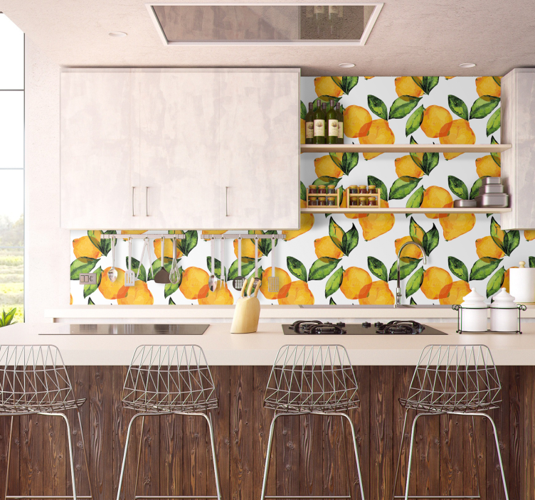 Papier peint citrons style méditerranéen - TenStickers