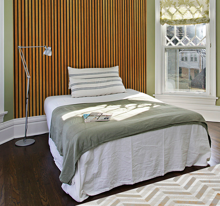 Papier peint bois lattes en teck marron style bois - TenStickers