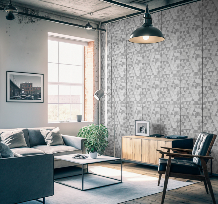 Papier peint chambre motif triangles designs - TenStickers