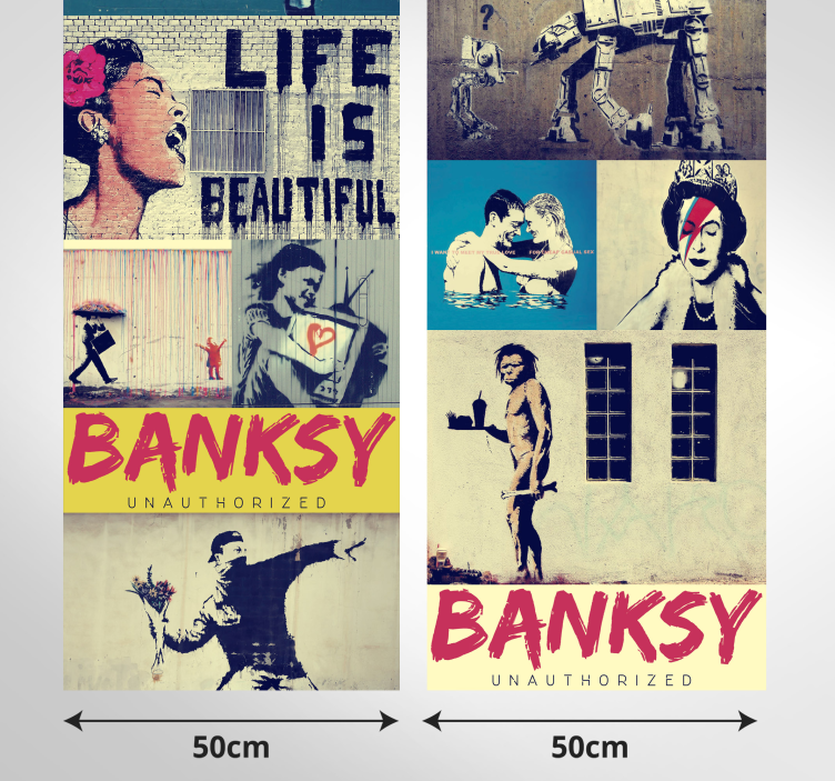 Papier peint art Collage Banksy - TenStickers