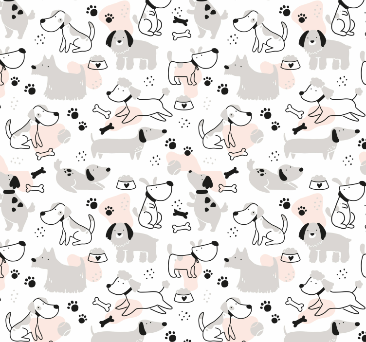 Papier peint chambre chiens gris - TenStickers
