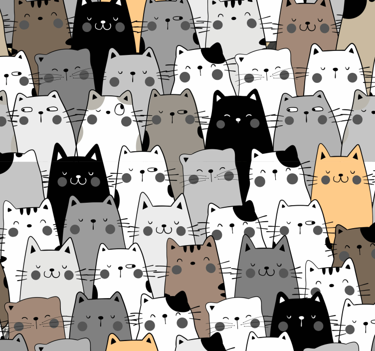 Papier peint chats motifs de félins amusants - TenStickers
