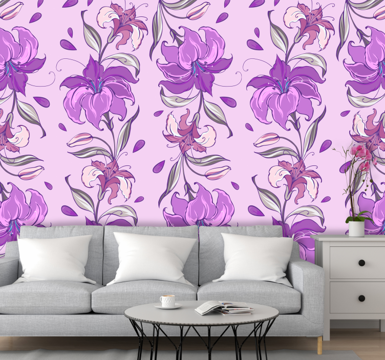 Papier peint fleurs design floral élégant - TenStickers