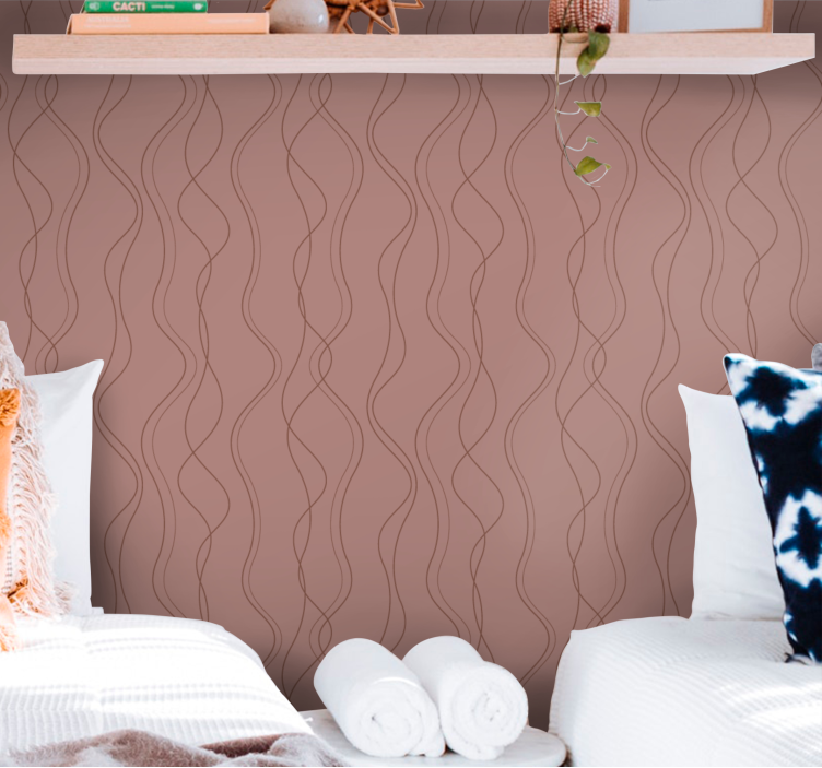 Papier peint abstrait motifs de lignes fluides - TenStickers