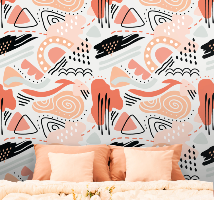 Papier peint abstrait formes abstraites - TenStickers