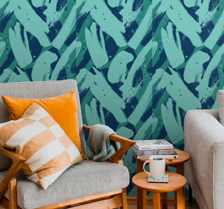 Papier peint abstrait Élément de coup de pinceau abstrait - TenStickers